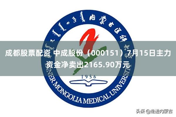 成都股票配资 中成股份（000151）7月15日主力资金净卖出2165.90万元