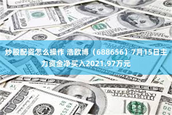 炒股配资怎么操作 浩欧博（688656）7月15日主力资金净买入2021.97万元