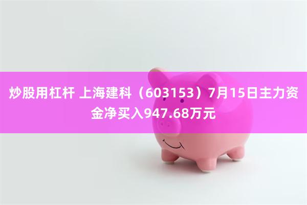 炒股用杠杆 上海建科（603153）7月15日主力资金净买入947.68万元