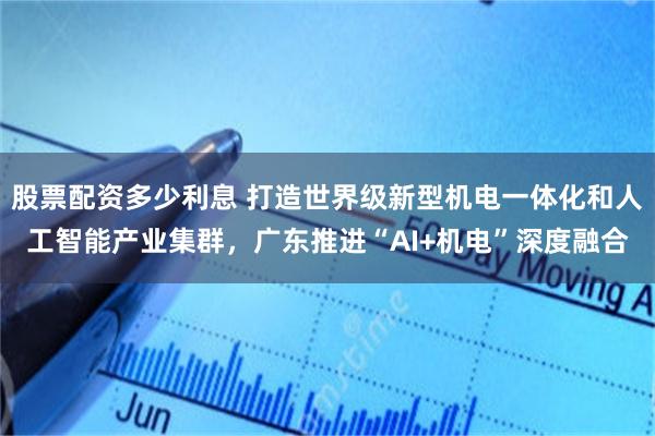 股票配资多少利息 打造世界级新型机电一体化和人工智能产业集群，广东推进“AI+机电”深度融合