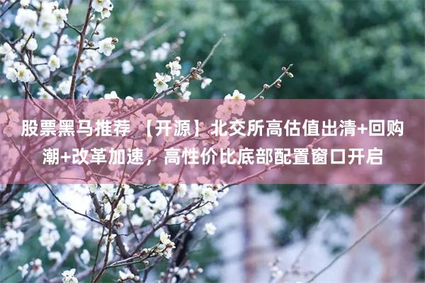 股票黑马推荐 【开源】北交所高估值出清+回购潮+改革加速，高性价比底部配置窗口开启
